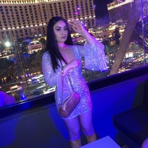 Custom made sparkling see through dress